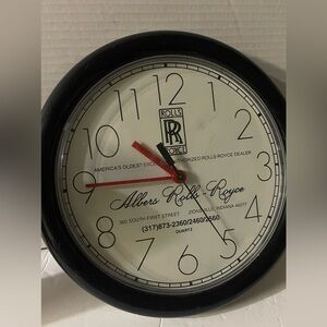 Black vintage Albres Rolls Royce Wall Clock outta Chicago
